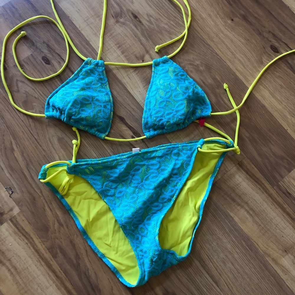 Victoria secret aqua blue two piece